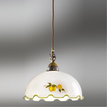 Kolarz 731.30.116 - NONNA cable-suspended pendant 1xE27/75W/230V Ø 20 cm, lemon motif