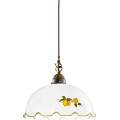 Kolarz 731.30.117 - NONNA cable-hung pendant 1xE27/75W/230V Ø 30 cm, lemon motif