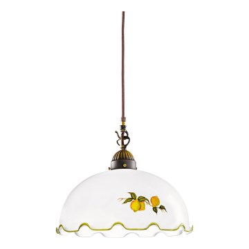 Kolarz 731.30.117 - NONNA cable-hung pendant 1xE27/75W/230V Ø 30 cm, lemon motif