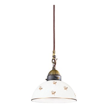 Kolarz 731.30.170 - NONNA cable-suspended pendant, 1xE27/75W/230V, Ø 20 cm, rose-gold with floral motif