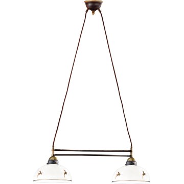 Kolarz 731.82.150 - Cable-hung pendant NONNA 2xE27/75W/230V deer, rose gold