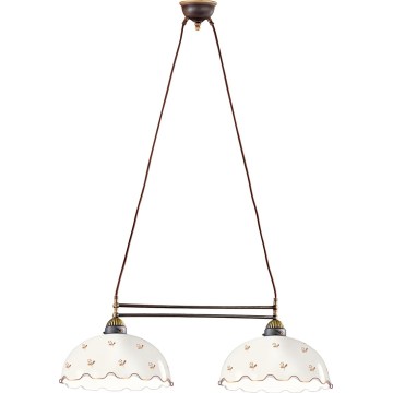 Kolarz 731.82.161 - NONNA cable-hung pendant 2xE27/75W/230V, floral motif, rose gold