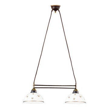Kolarz 731.82.170 - Cable-suspended chandelier NONNA 2xE27/75W/230V floral, rose gold