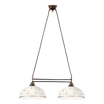 Kolarz 731.82.171 - Cable-suspended chandelier NONNA 2xE27/75W/230V floral motifs, rose gold finish