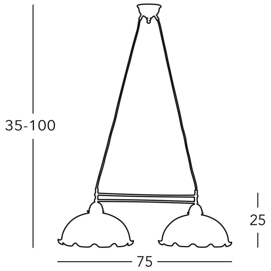 Kolarz 731.82.54 - Chandelier on a string NONNA 2xE27/75W/230V