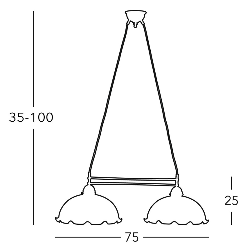 Kolarz 731.82.71 - Chandelier on a string NONNA 2xE27/75W/230V