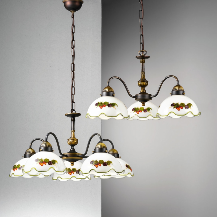 Kolarz 731.83.113 - NONNA chain-hung chandelier 3xE27/75W/230V wine/strawberry