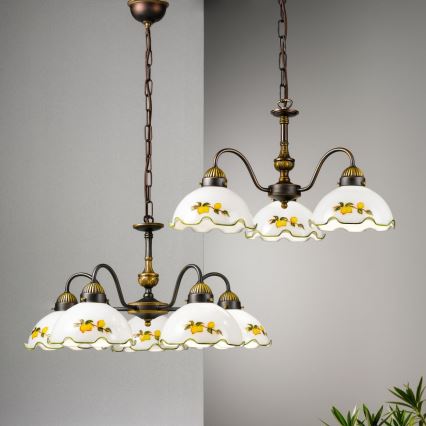 Kolarz 731.83.116 - NONNA chain-hung chandelier 3xE27/75W/230V with lemon accents