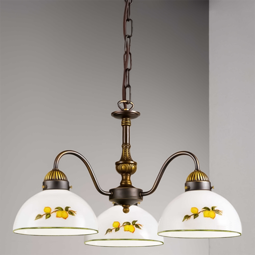 Kolarz 731.83.126 - Chandelier on a chain NONNA 3xE27/75W/230V lemons