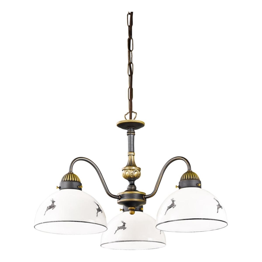 Kolarz 731.83.133 - Chandelier on a chain NONNA 3xE27/75W/230V deer grey