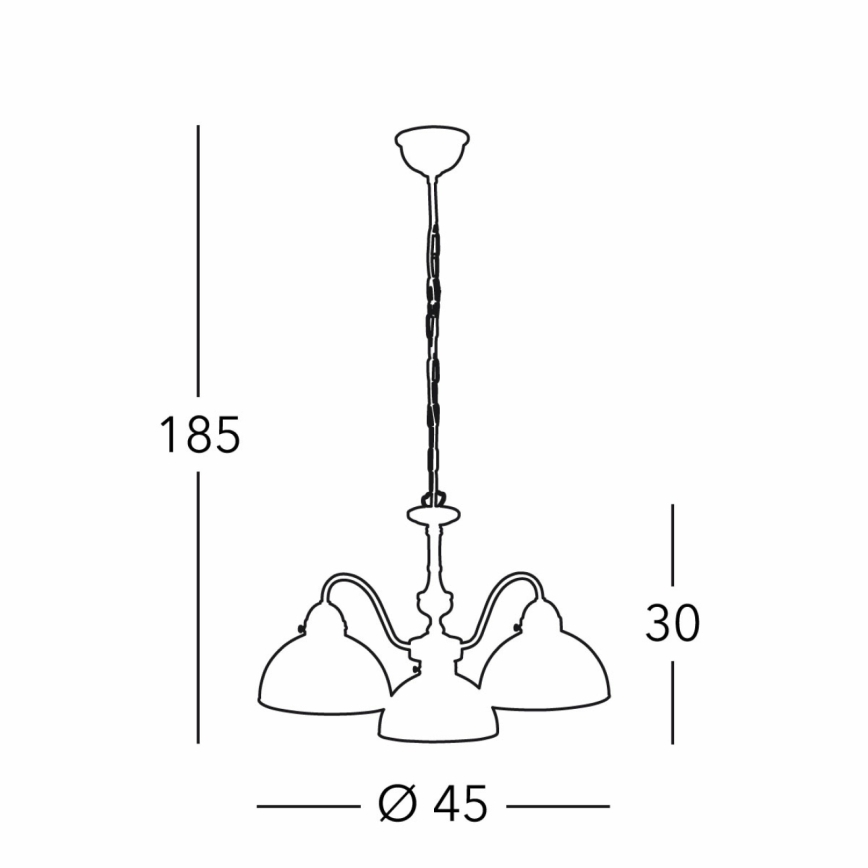 Kolarz 731.83.133 - Chandelier on a chain NONNA 3xE27/75W/230V deer grey