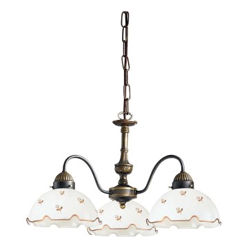 Kolarz 731.83.160 - NONNA chain-hung chandelier 3xE27/75W/230V, floral, rose gold