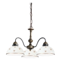 Kolarz 731.83.170 - NONNA Chain-Hung Chandelier 3xE27/75W/230V, Floral, Rose Gold