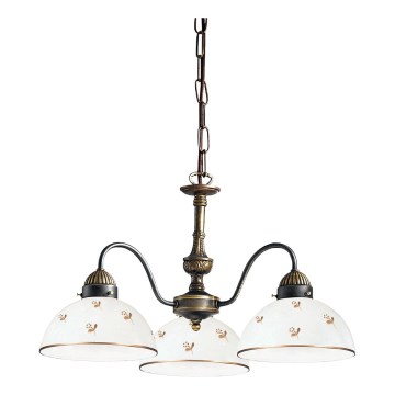 Kolarz 731.83.170 - NONNA Chain-Hung Chandelier 3xE27/75W/230V, Floral, Rose Gold