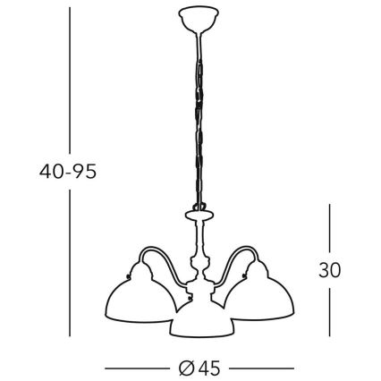 Kolarz 731.83.73 - Chandelier on a chain NONNA 3xE27/75W/230V