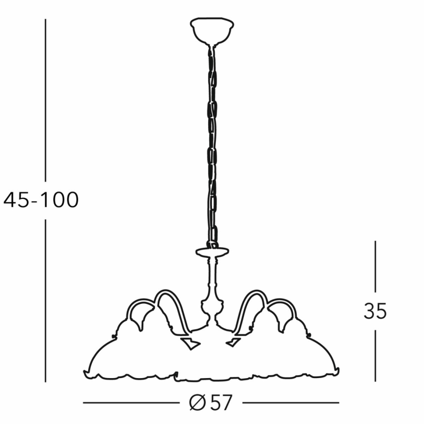 Kolarz 731.85.100 - Chandelier on a chain NONNA 5xE27/75W/230V deer green