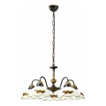 Kolarz 731.85.113 - Chain-hung chandelier NONNA 5xE27/75W/230V wine/strawberry