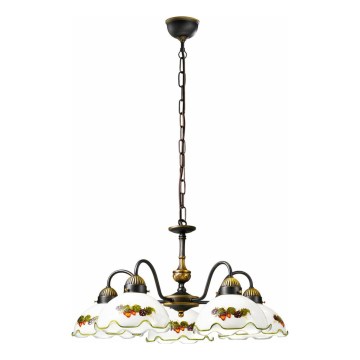 Kolarz 731.85.113 - Chain-hung chandelier NONNA 5xE27/75W/230V wine/strawberry
