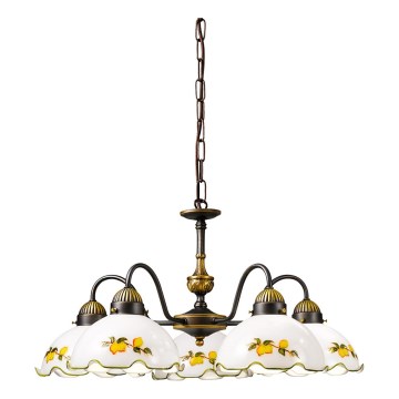 Kolarz 731.85.116 - NONNA chain-hung chandelier 5xE27/75W/230V lemons