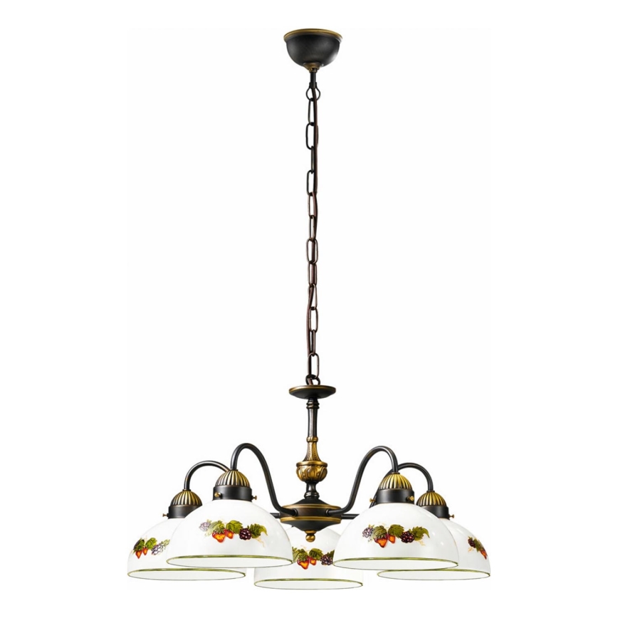 Kolarz 731.85.121 - Chandelier on a chain NONNA 5xE27/75W/230V grapes/strawberries