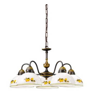 Kolarz 731.85.126 - Chandelier on a chain NONNA 5xE27/75W/230V lemons