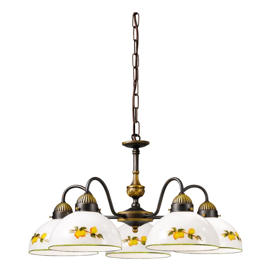 Kolarz 731.85.126 - Chandelier on a chain NONNA 5xE27/75W/230V lemons