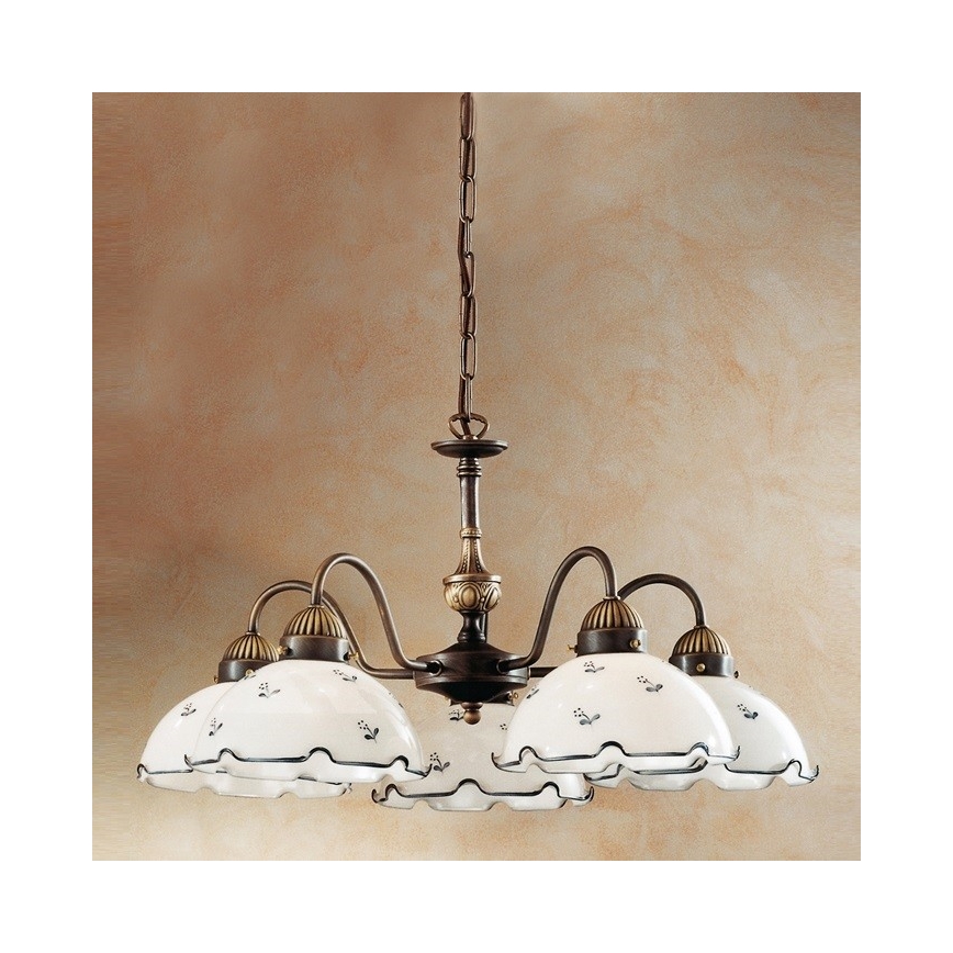 Kolarz 731.85.17 - Chandelier on a chain NONNA 5xE27/75W/230V blue