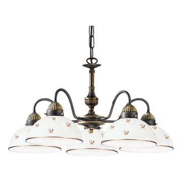 Kolarz 731.85.170 - NONNA chain-hung chandelier 5xE27/75W/230V floral, rose gold