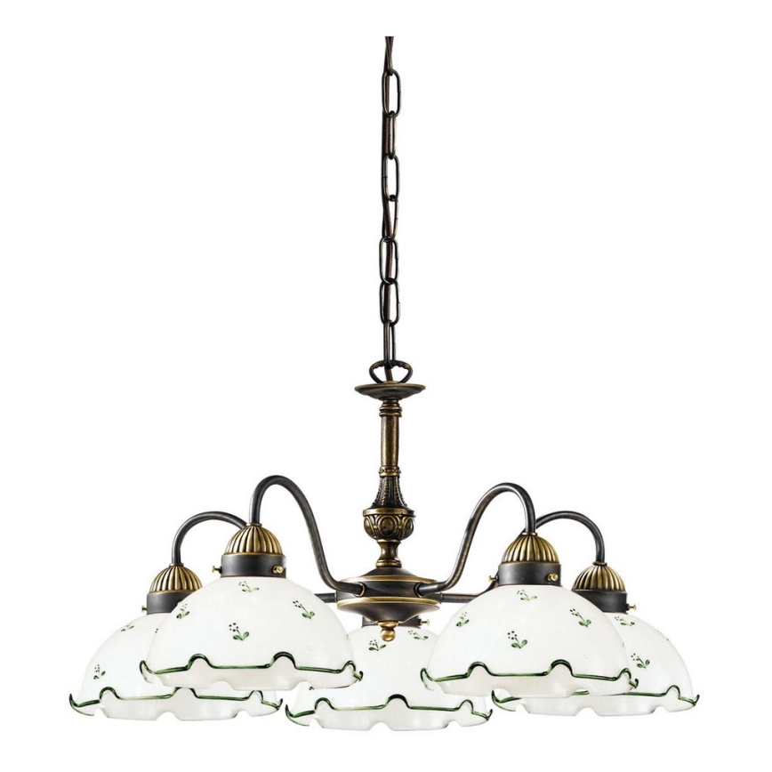 Kolarz 731.85.21 - Chandelier on a chain NONNA 5xE27/75W/230V green