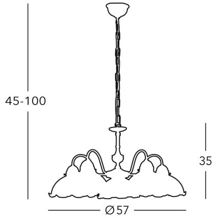 Kolarz 731.85.53 - Chandelier on a chain NONNA 5xE27/75W/230V