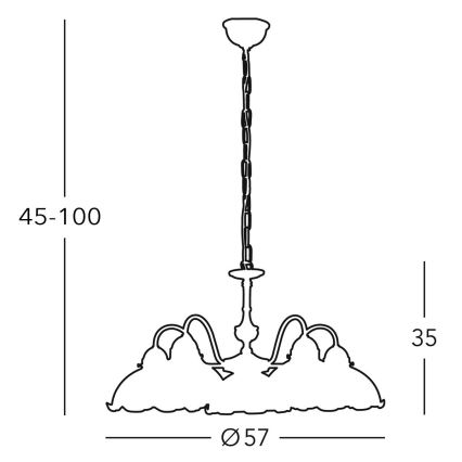 Kolarz 731.85.70 - Chandelier on a chain NONNA 5xE27/75W/230V