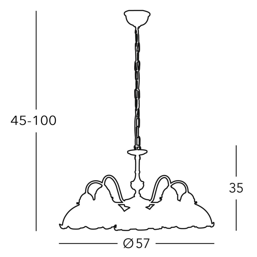 Kolarz 731.85.70 - Chandelier on a chain NONNA 5xE27/75W/230V