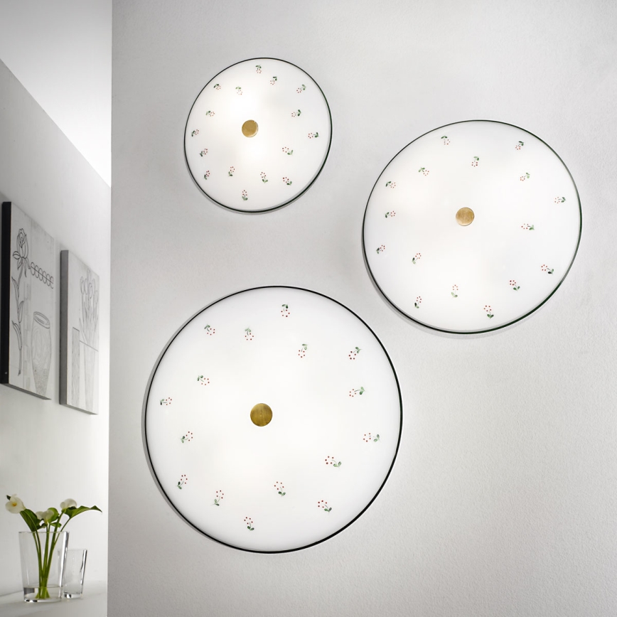 Kolarz 731.U12.4.70 - NONNA ceiling light 2xE14/60W/230V Ø 32 cm green/brass