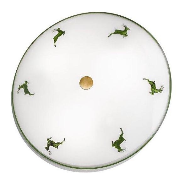 Kolarz 731.U13.4.100-Ceiling light NONNA 3xE27/60W/230V pr.42 cm green/brass