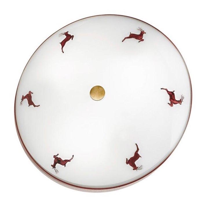 Kolarz 731.U13.4.103-Ceiling light NONNA 3xE27/60W/230V pr.42cm red/brass