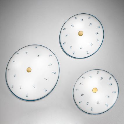 Kolarz 731.U13.4.17- Ceiling light NONNA 3xE27/60W/230V d. 42 cm blue/brass
