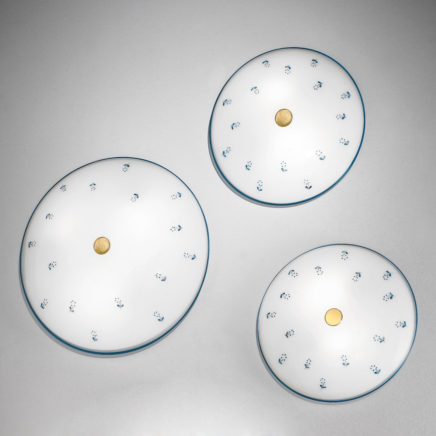 Kolarz 731.U13.4.17- Ceiling light NONNA 3xE27/60W/230V d. 42 cm blue/brass