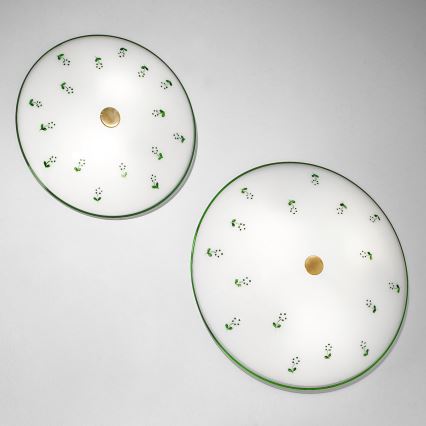 Kolarz 731.U13.4.21-Ceiling light NONNA 3xE27/60W/230V d. 42 cm green/brass