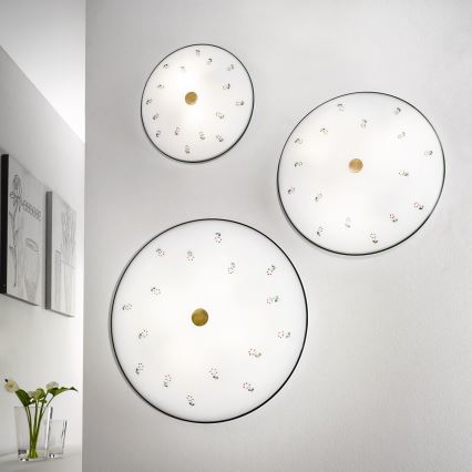 Kolarz 731.U13.4.70- Ceiling light NONNA 3xE27/60W/230V d. 42 cm green/brass