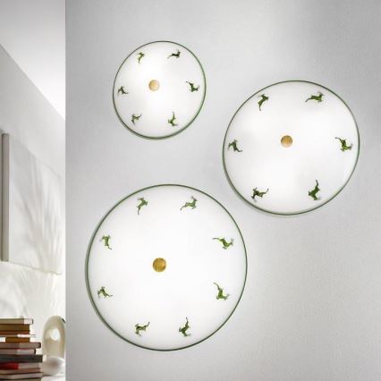 Kolarz 731.U14.4.100-Ceiling light NONNA 4xE27/60W/230V pr.54 cm green/brass