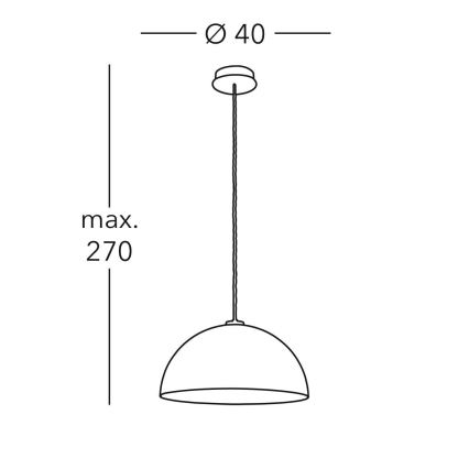 Kolarz A1339.31.Wm.VinAg/40 - Chandelier on a string CULT 1xE27/100W/230V d. 40 cm silver