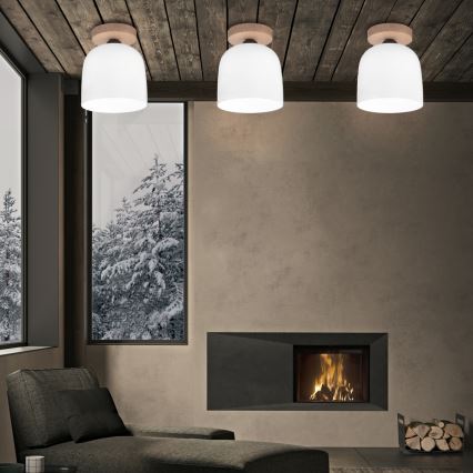 Kolarz A1352.11.W - Surface-mounted chandelier NONNA 1xE27/60W/230V oak/white
