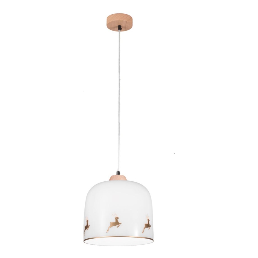 Kolarz A1352.31.Au.100 - Chandelier on a string NONNA 1xE27/60W/230V deer oak/white/gold
