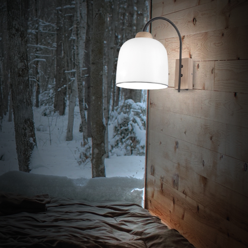 Kolarz A1352.61.Gr - Wall lamp NONNA 1xE27/60W/230V oak/white/grey