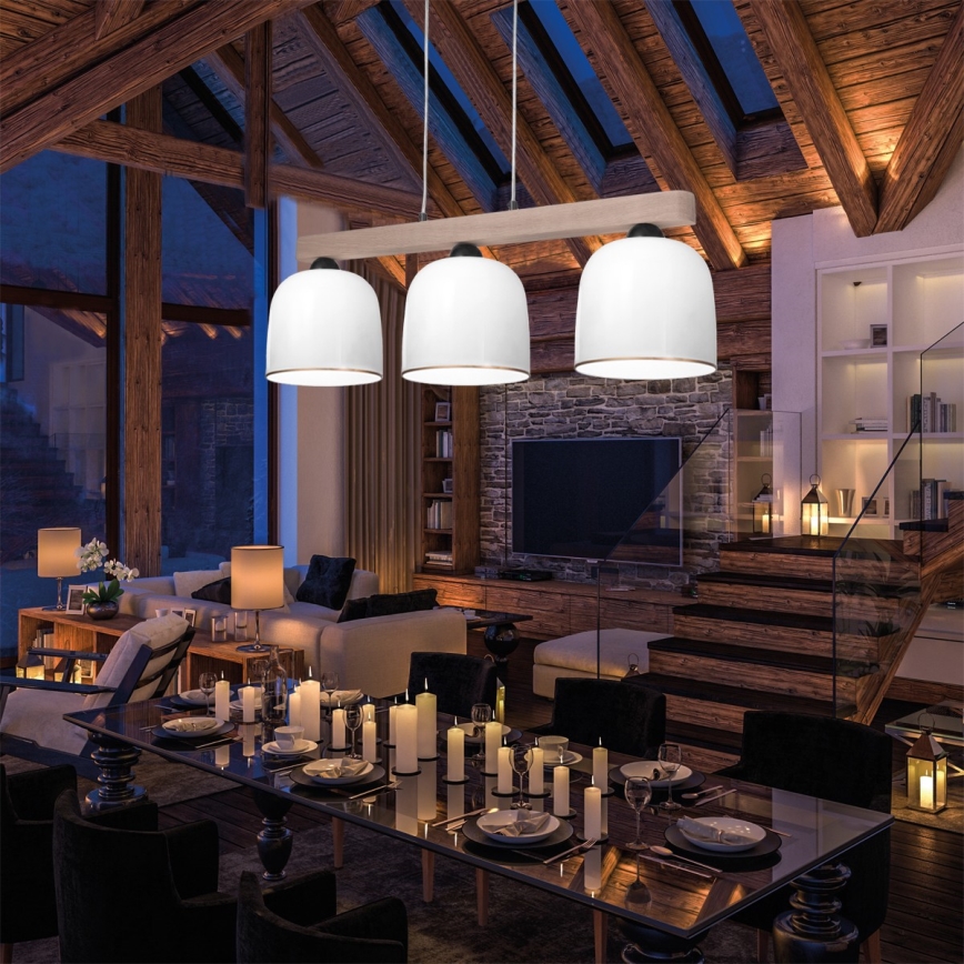 Kolarz A1352.83.Au - Chandelier on a string NONNA 3xE27/60W/230V oak/white/gold