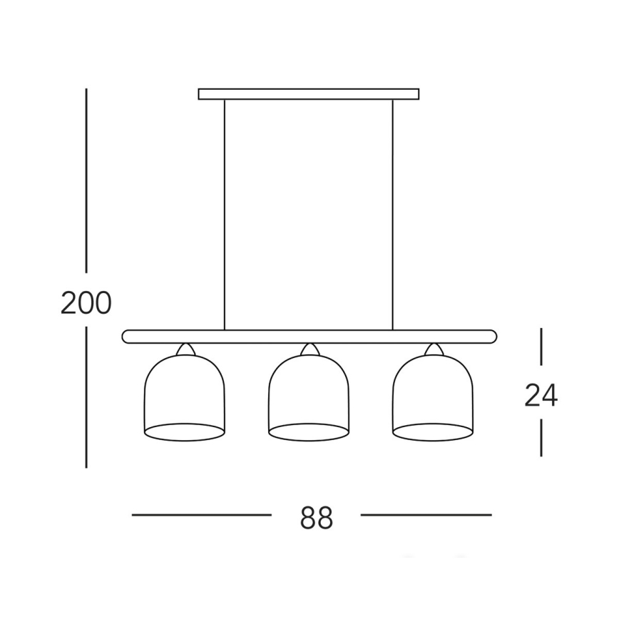 Kolarz A1352.83.W - Chandelier on a string NONNA 3xE27/60W/230V oak/white