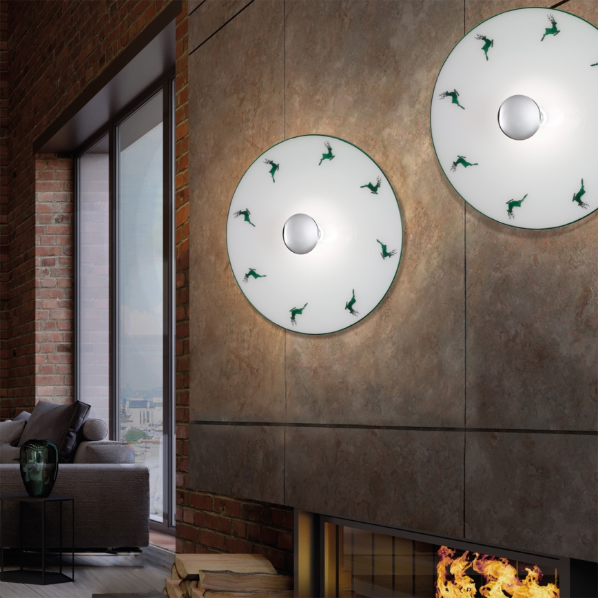 Kolarz A1353.61.XL.5.G.100 - Wall light NONNA 1xE27/100W/230V deer green