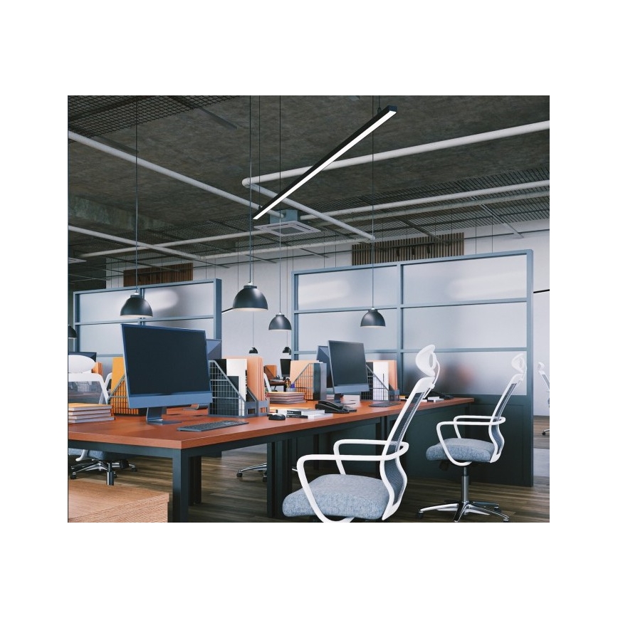 KOLINE LED Ceiling Light – Surface-Mounted or Pendant, 40W/230V, 3000/4000/6500K (Tunable White), 120 cm, Black