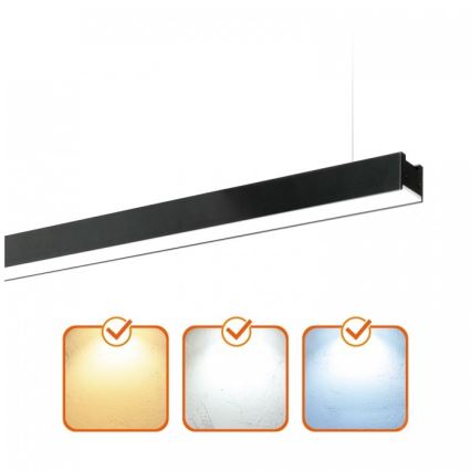 KOLINE LED Ceiling Light – Surface-Mounted or Pendant, 40W/230V, 3000/4000/6500K (Tunable White), 120 cm, Black