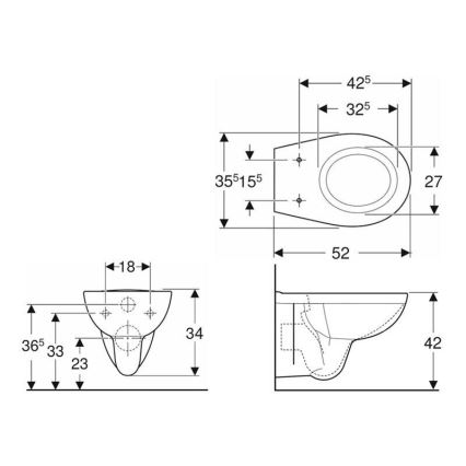 Kolo K93101000 - Rimfree Rekord wall-hung toilet, ceramic/white